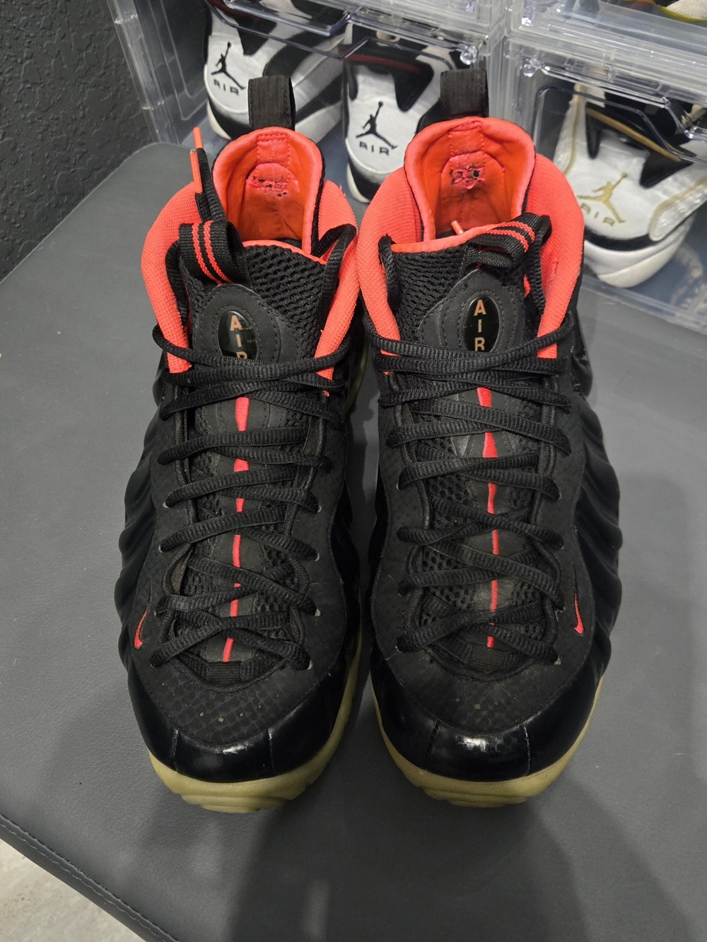 Nike Men's Black/Red Foamposite Athletic Shoes(zeezy's)